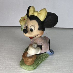 Vintage Walt‎ Disney Productions Minnie Mouse Gardening Ceramic Figurine Taiwan